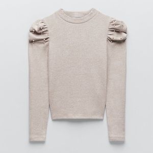 NWT Zara Soft Balloon Shoulder Sweatshirt